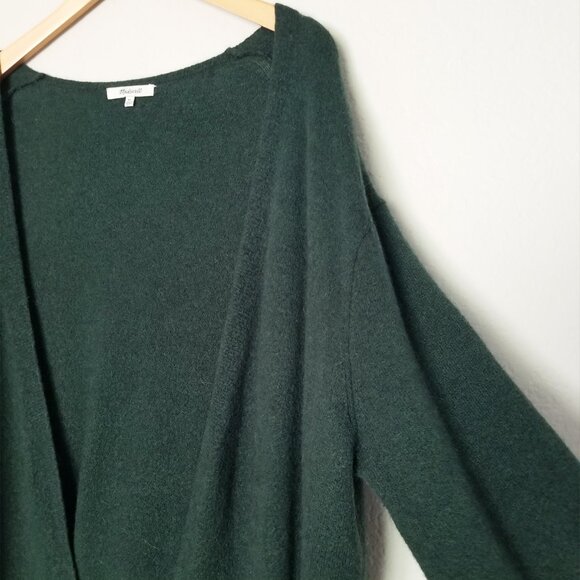 Madewell Kent Cardigan Sweater Coziest Yarn Wool Alpaca Blend Forest Green XL - Picture 11 of 15
